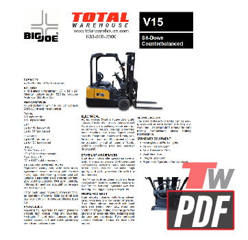 Big Joe V15 Specs Sheet