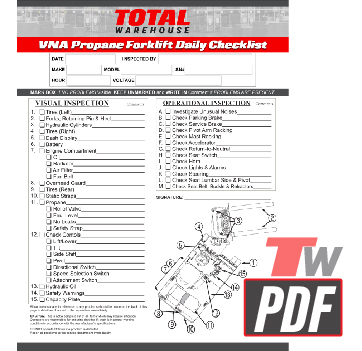 Drexel Swingmast VNA Narrow Aisle Propane Forklift Daily Checklist