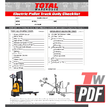 Big Joe D40 Electric Pallet Jack Daily Checklist