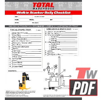 Big Joe PDR Power Drive Stacker Daily Checklist