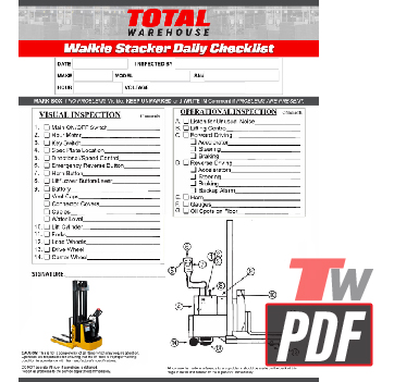 big joe pds walkie stacker daily checklist