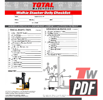 Big Joe PDSR Power Reach Walkie Stacker Daily Checklist