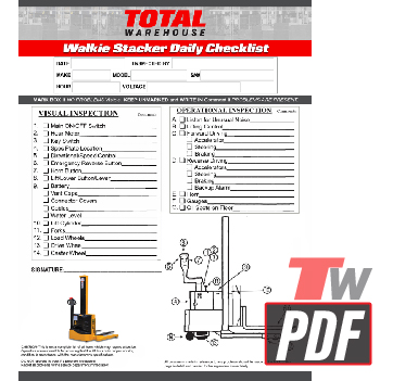 Big Joe S22 Walkie Stacker Daily Checklist