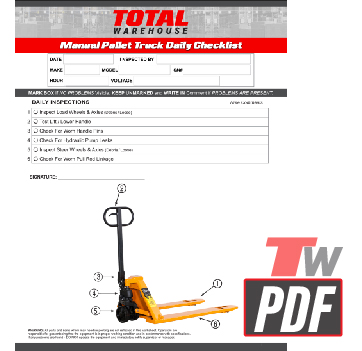 Lift-Rite Titan Premier Daily Checklist