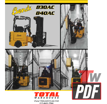 Bendi 30AC/B40AC VNA Articulating Forklift Specifications