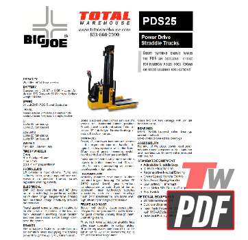 big joe pds walkie stacker features brochure