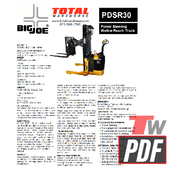 Big Joe PDSR Power Reach Walkie Stacker Features Brochure