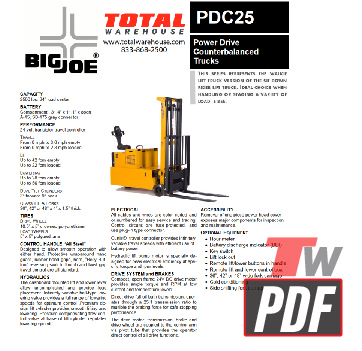 Big Joe PDC25 Power Drive Counterbalance Walkie Stacker