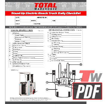 UniCarriers SCX Counterbalance Daily Checklist