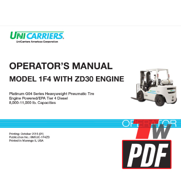 Unicarriers Platinum Series Pneumatic Operator Manual