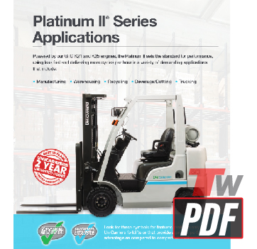 Unicarriers Platinum Series Pneumatic Features Brochure