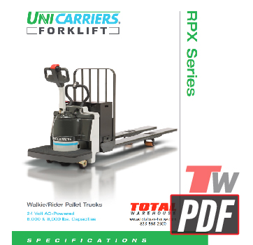 UniCarriers RPX Rider Electric Pallet Jack Specs Brochure