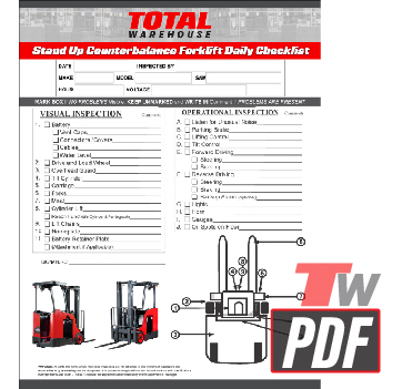 Linde 1346 Stand-Up Counterbalance Forklift Daily Checklist