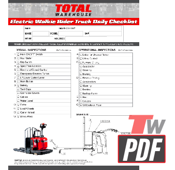 Linde EWR 1101 Electric Walkie Rider Checklist