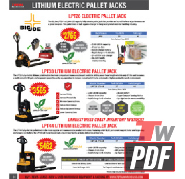 Big Joe LPT-44  Electric Pallet Jack Catalog Page 4