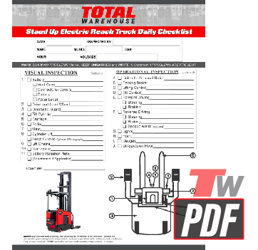 Linde Standup VNA Forklift Daily Checklist