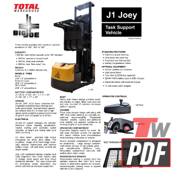 Big Joe J1 Joey Order Picker Brochure