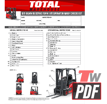 Big Joe V-Series 3 Wheel Electric Forklift Daily Checklist