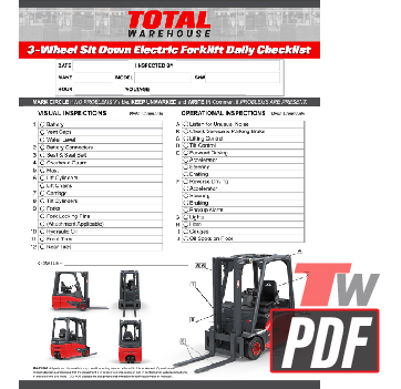 Linde 346 3-Wheel Checklist