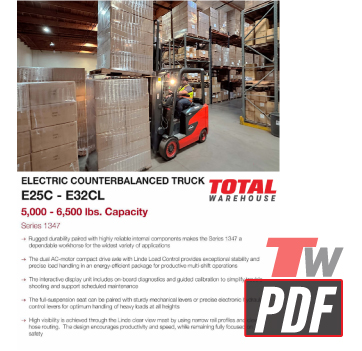 Linde 4-Wheel Electric Forklift Specs Sheet