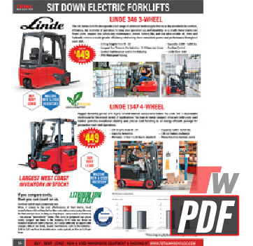 Linde 1347 4-Wheel Electric Forklift Catalog Page 14