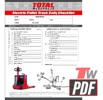 MT20 Electric Walkie Truck Daily Checklist