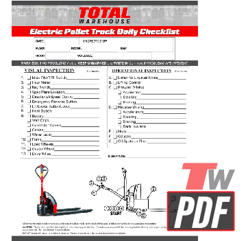 MT12 Electric Pallet Truck Daily Checklist