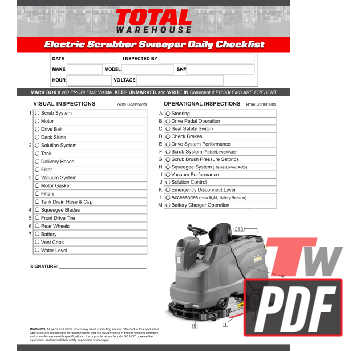 Karcher Ride On Floor Scrubber Daily Checklist