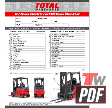 Linde 346 4-Wheel Electric Forklift Daily Checklist