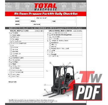 Linde 391 Cushion Propane Forklift Daily Checklist