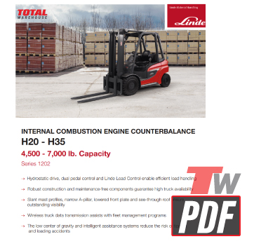 Total Linde Pneumatic Tire Propane Forklift Spec Sheet