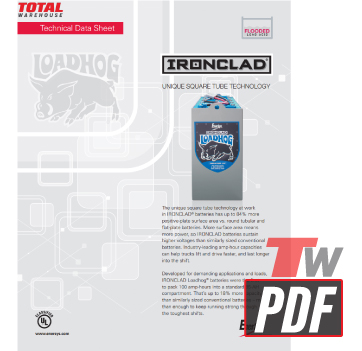 Enersys Ironclad Loadhog Technical Data Sheet