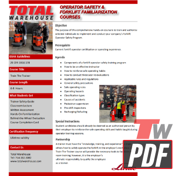 Forklift Familiarization Brochure