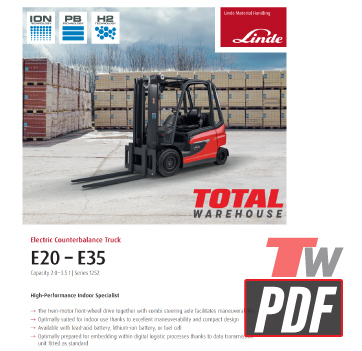 Linde E20-E35 Electric Counterbalance Forklift Spec Sheet